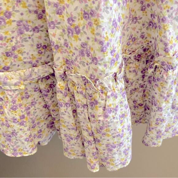 $278 LINI Melissa Cotton Dress Lavender Floral Small Bloomingdales LG EUC - Picture 5 of 12